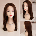 Peluca lace front cabello natural castaño mediano VMajo