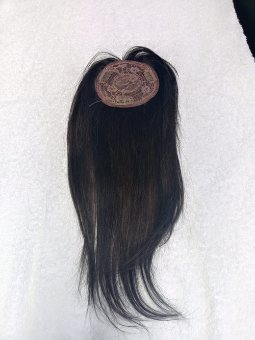 Topper de cabello 100% humano con cerquillo 35 a 40 cm