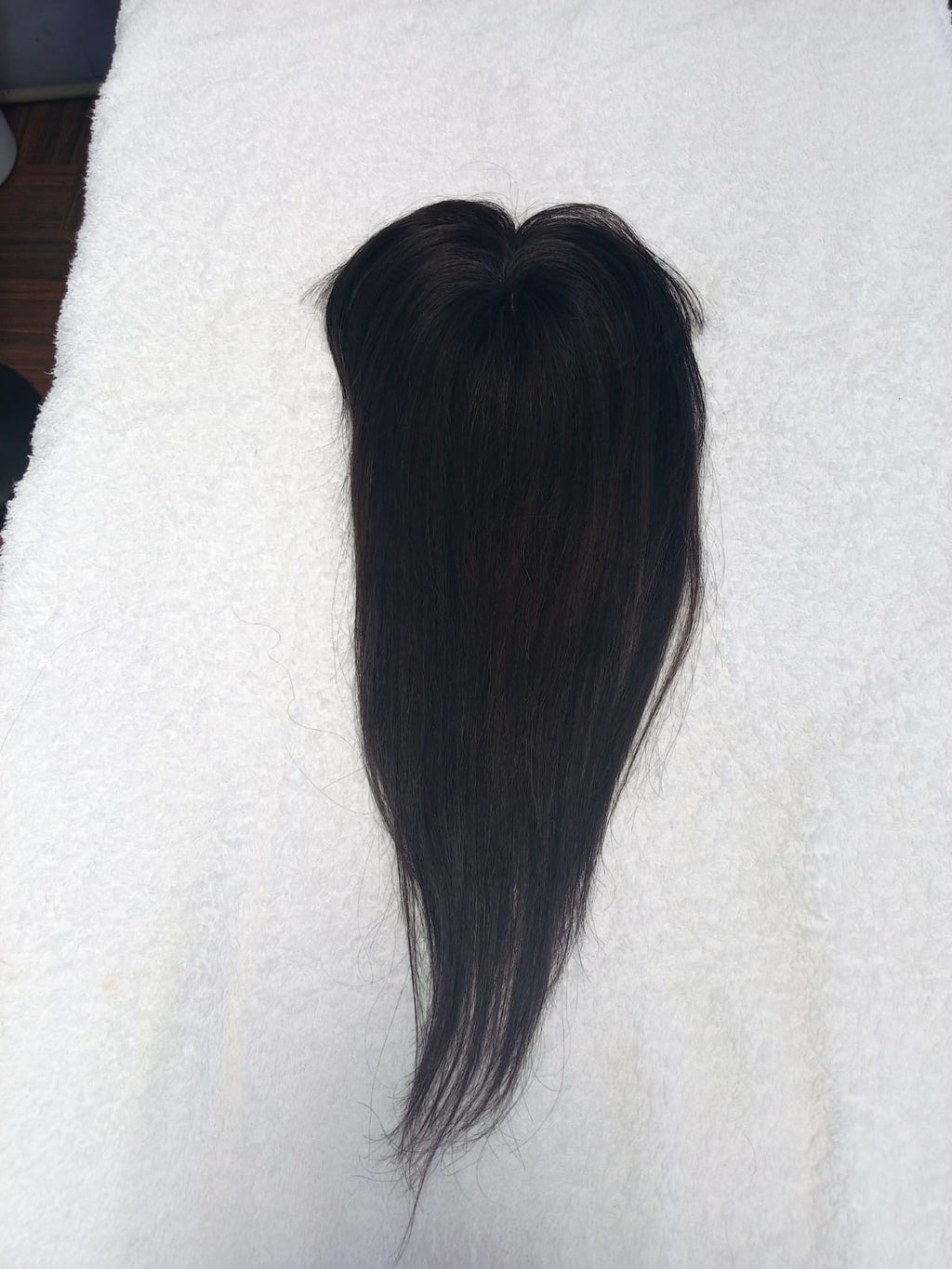 Topper de cabello 100% humano con cerquillo 35 a 40 cm