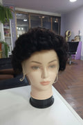 Peluca corta negra cabello Humano