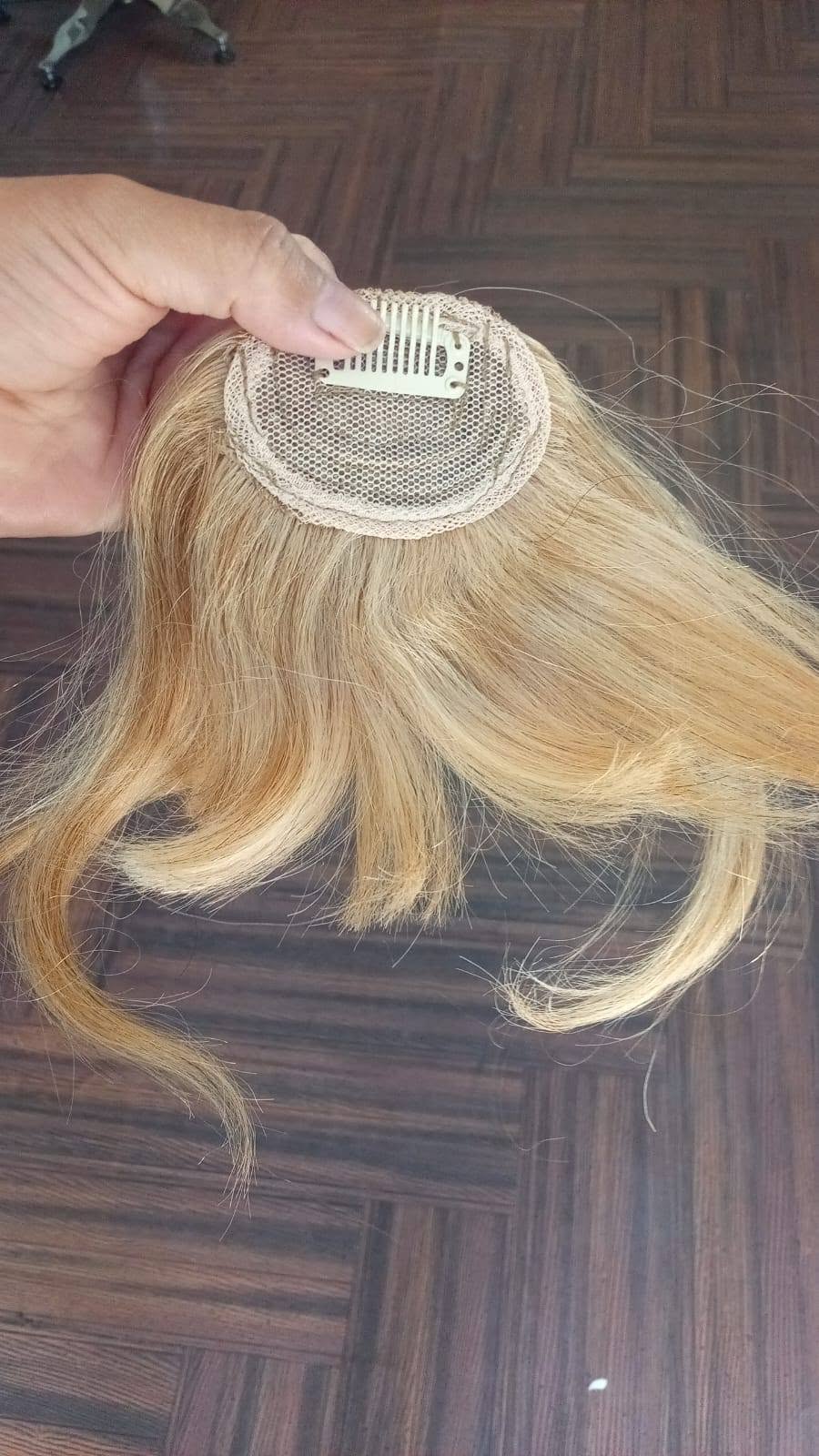 Topper Cerquillo Natural Rubio Cenizo - base de malla con peine
