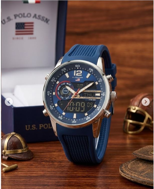 Reloj digital y analogico U.S. Polo ASSN. Pantalla dual analógica-digital con cristal mineral resistente a arañazos