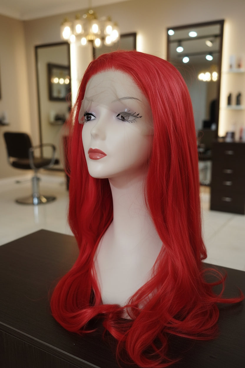 Peluca Sintética Rojo Fuego Lacia Lace Front