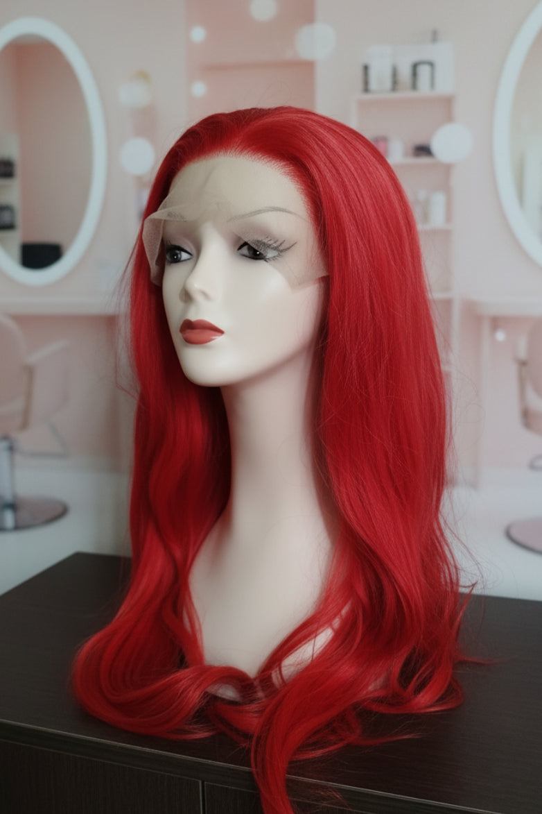 Peluca Sintética Rojo Fuego Lacia Lace Front