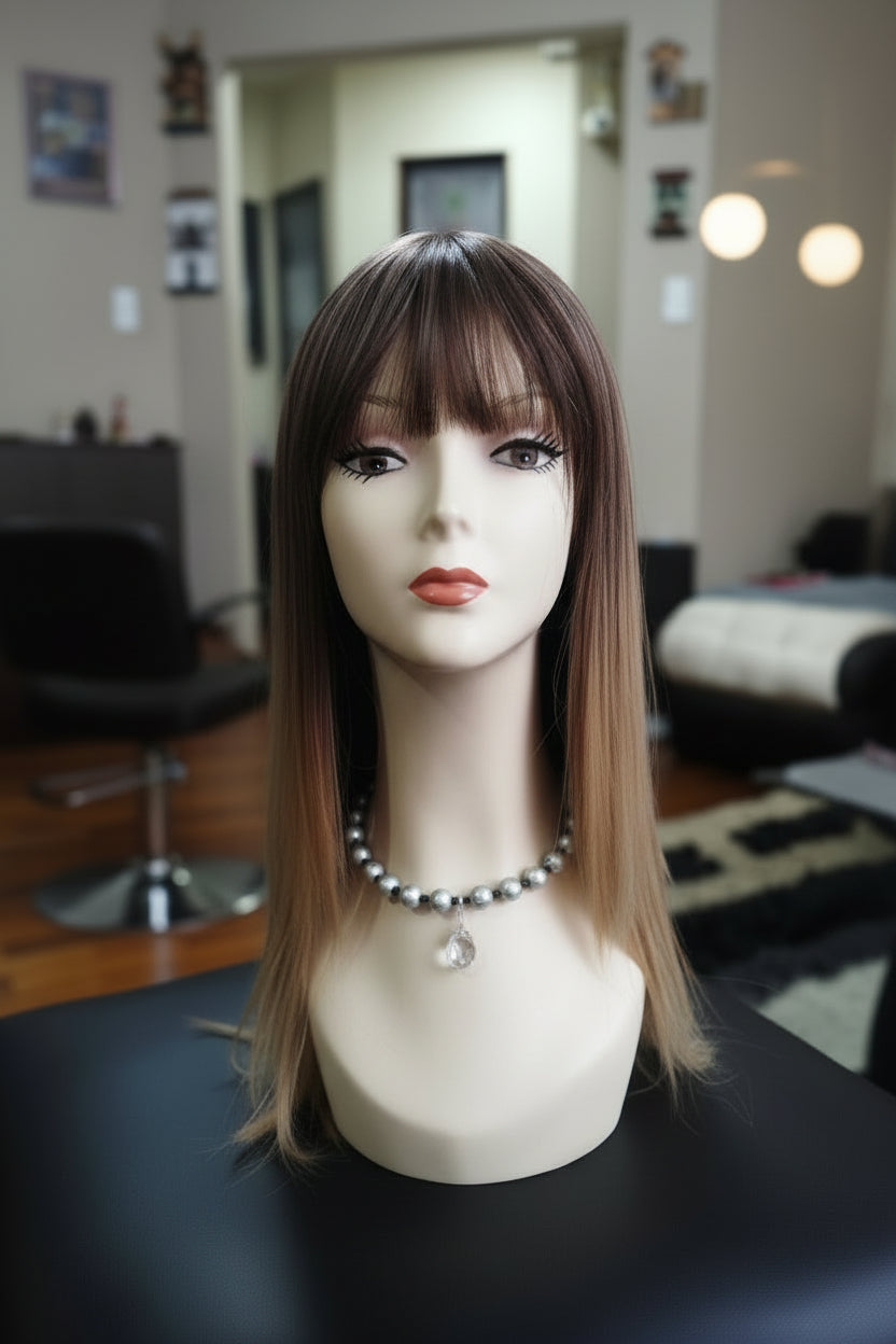 Peluca sintetica lacia efecto Balayage 50 cm