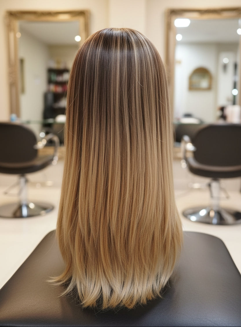 Peluca sintetica lacia efecto Balayage 50 cm