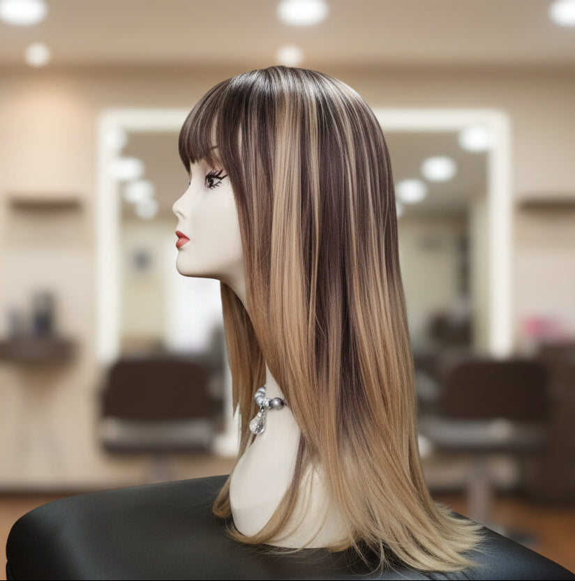 Peluca sintetica lacia efecto Balayage 50 cm