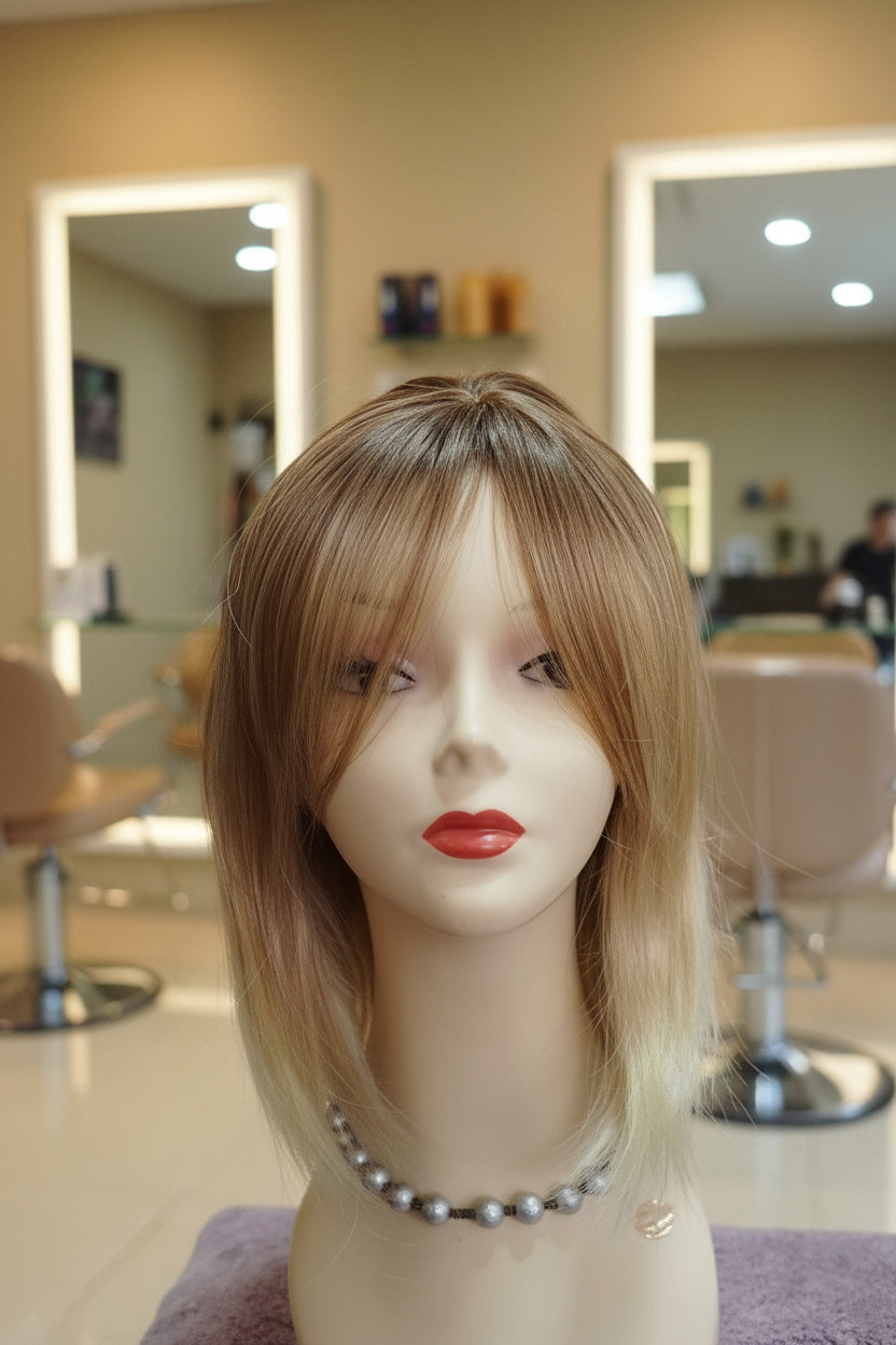 Topper sintetico rubio balayage
