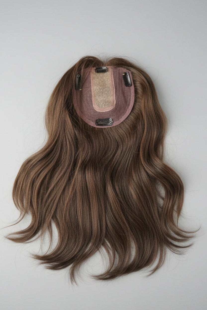 Topper cabello natural castaño mediano