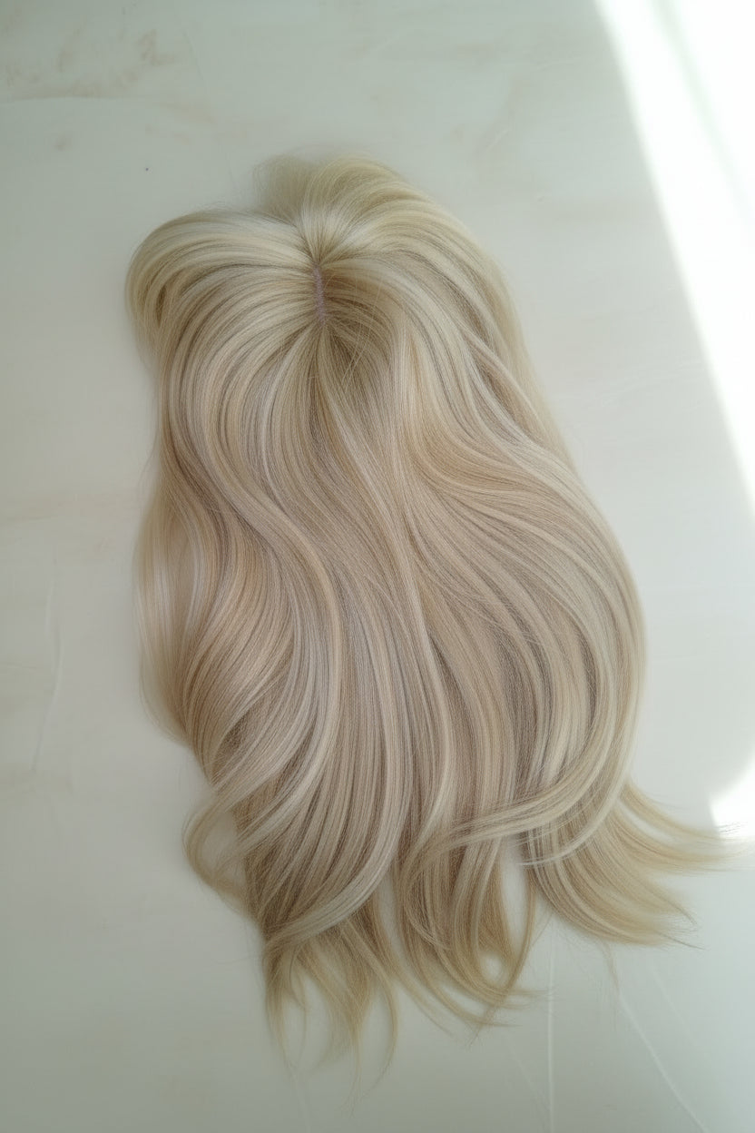 Topper sintetico rubio cenizo 40 - 45 cm