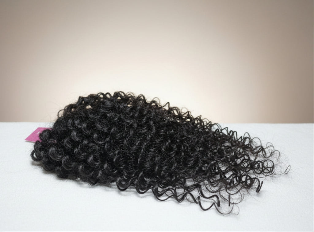 Topper 100% natural color negro lace Front crespa