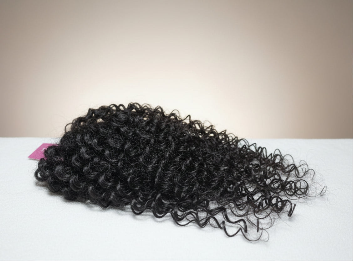 Topper 100% natural color negro lace Front crespa