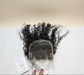 Topper 100% natural color negro lace Front crespa