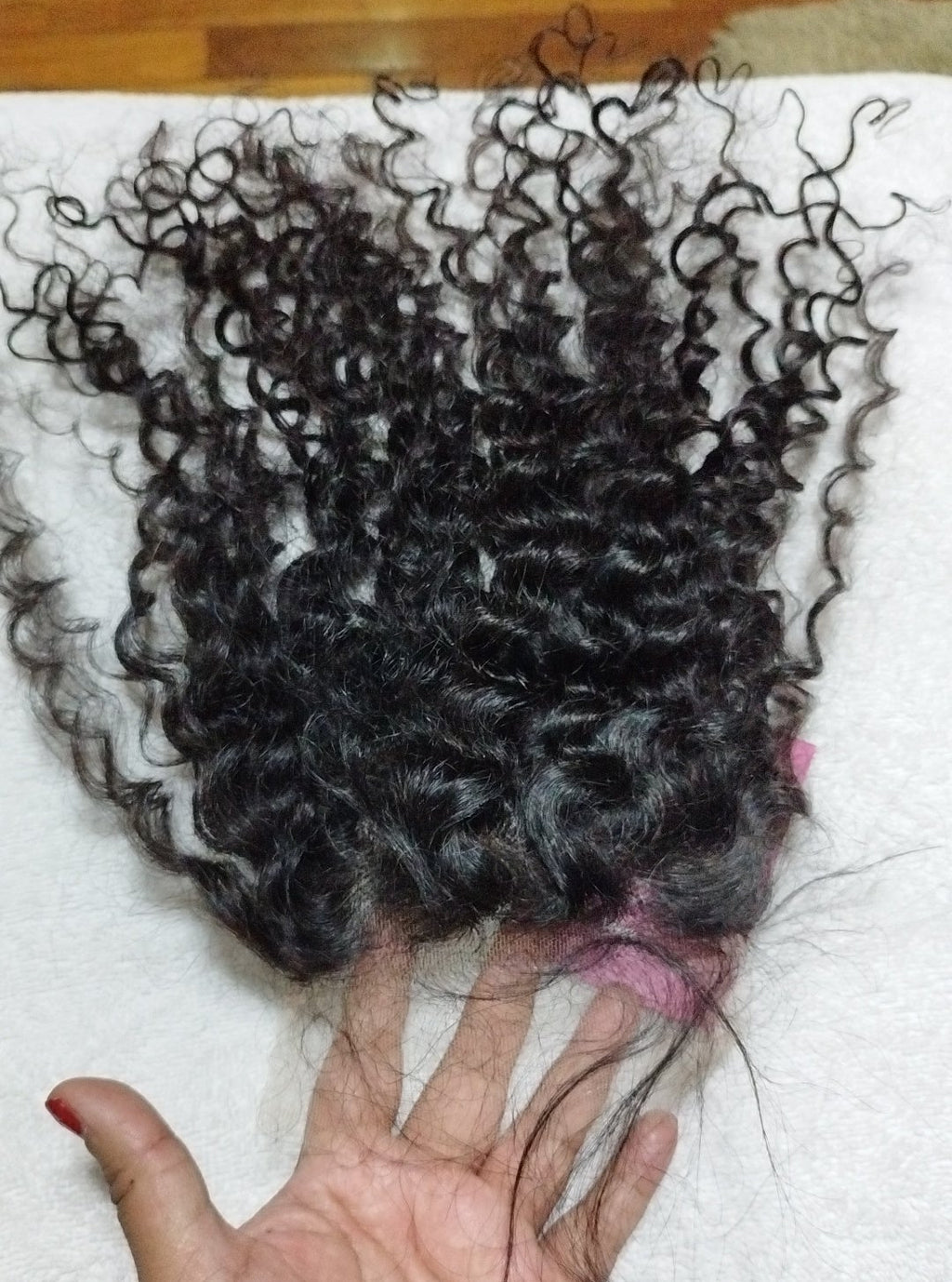 Topper 100% natural color negro lace Front crespa