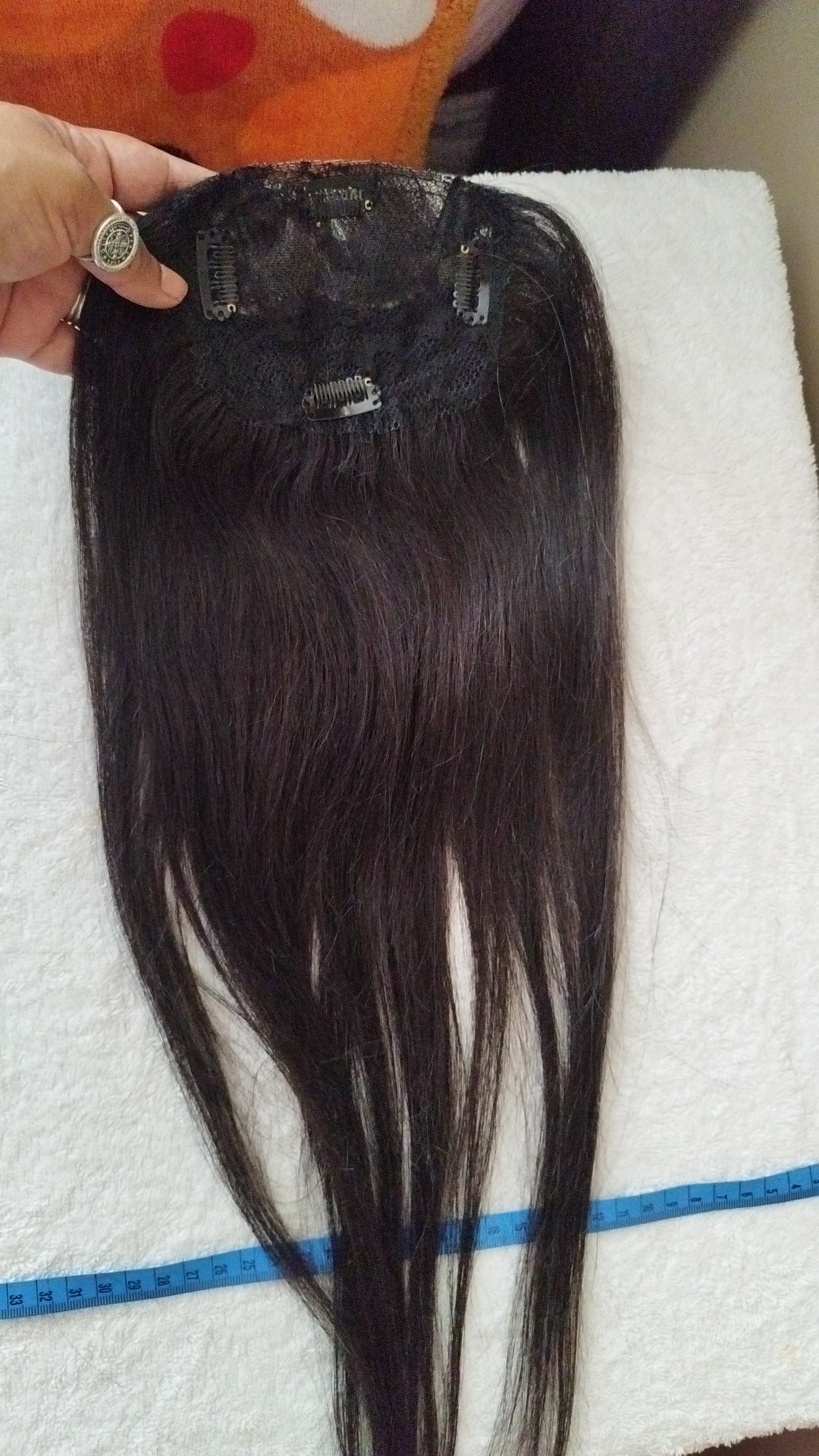 Topper de Cabello 100% Natural lacio sin Cerquillo 50-55 cm