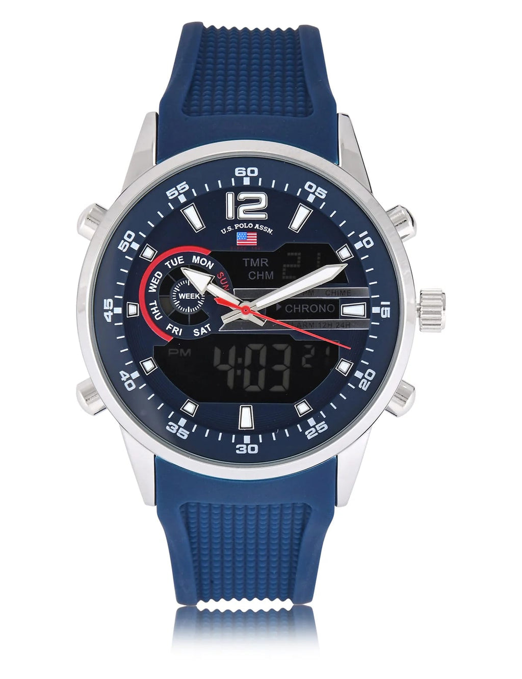 Reloj digital y analogico U.S. Polo ASSN. Pantalla dual analógica-digital con cristal mineral resistente a arañazos