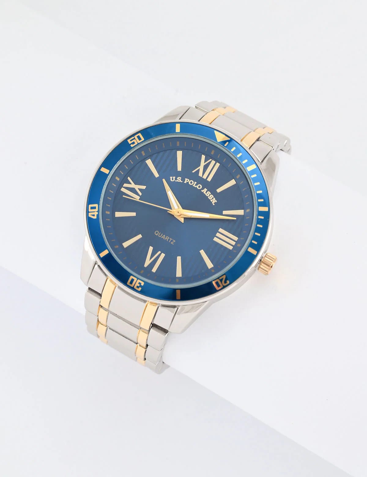 Reloj analogico U.S. Polo ASSN. Diseño Bitono