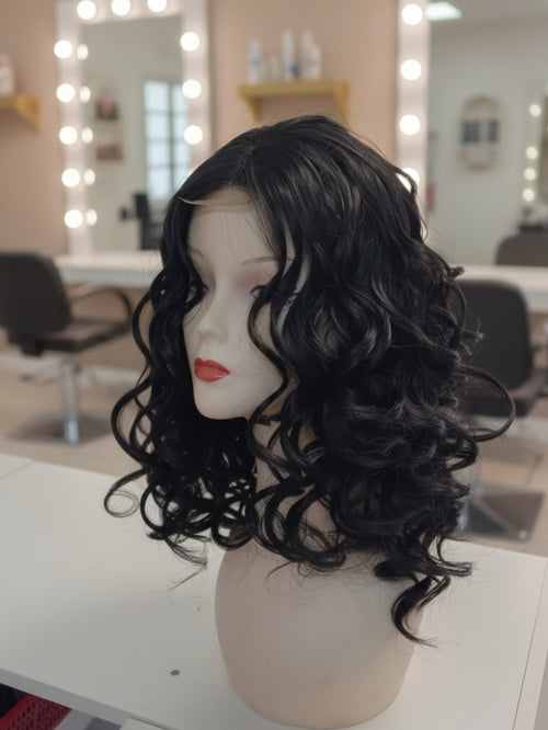 Peluca sintética Lace front 50 cm ondulada
