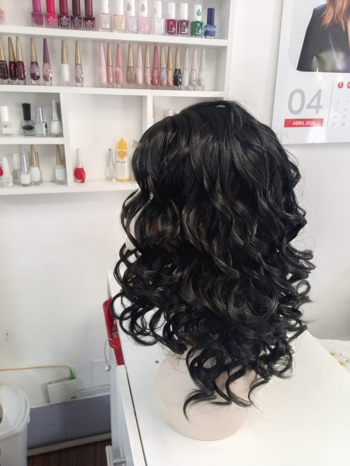 Peluca sintética Lace front 50 cm ondulada