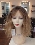 Peluca Sintética Rubia Efecto Balayage Melena Ondulada