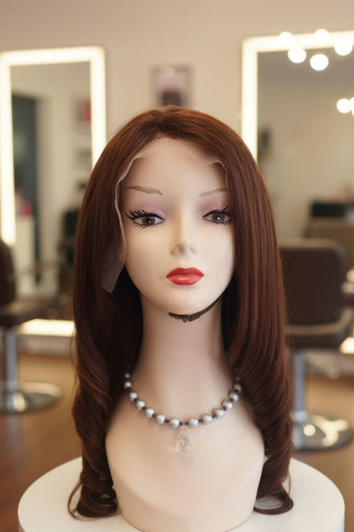 Peluca de Cabello Natural 100% Humano – Castaño Mediano