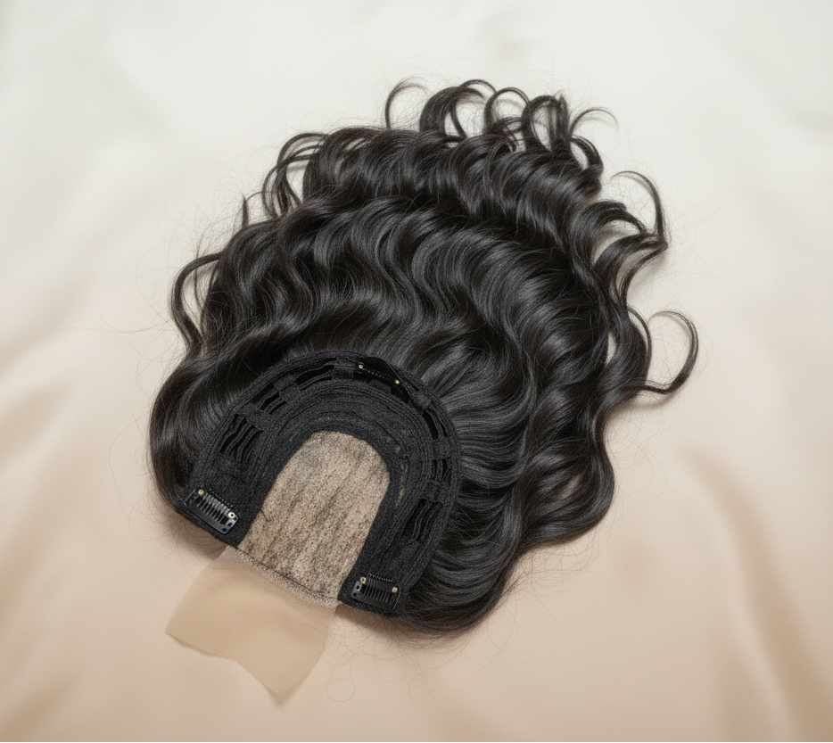Topper Sintético Negro Lace Front - Base y Clips