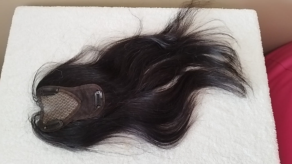 Topper Natural 100% Humano Color Negro 40-45 cm