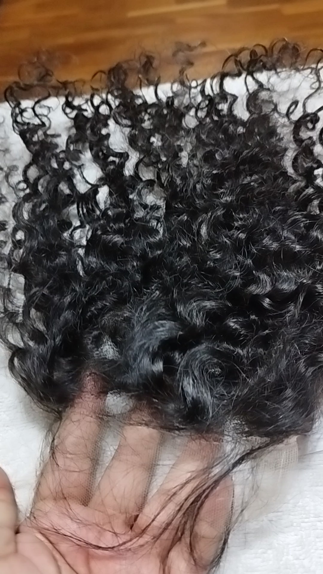 Topper 100% natural color negro lace Front crespa