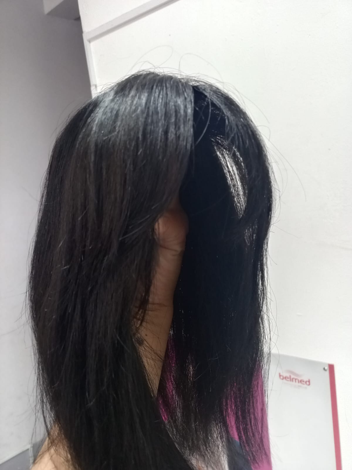 Topper de cabello 100% natural 35–40 cm, color negro castaño oscuro