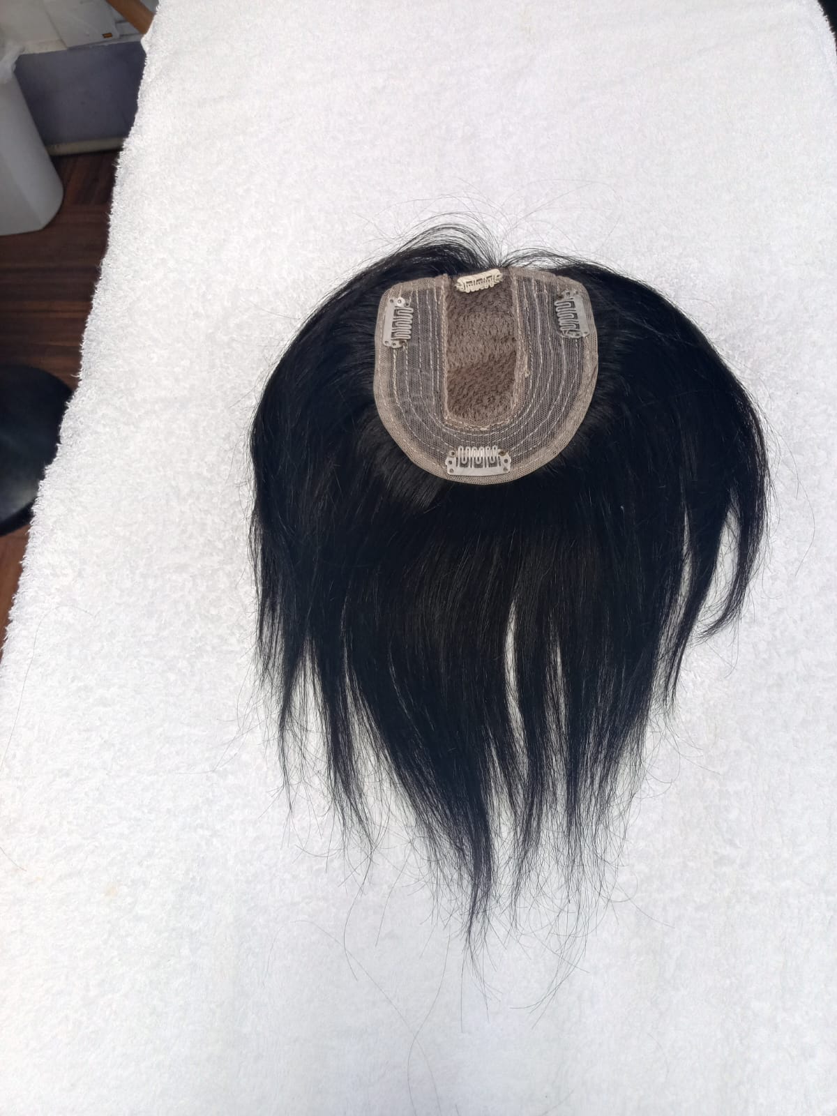 Topper de cabello 100% humano, 25 a 30 cm, color castaño oscuro