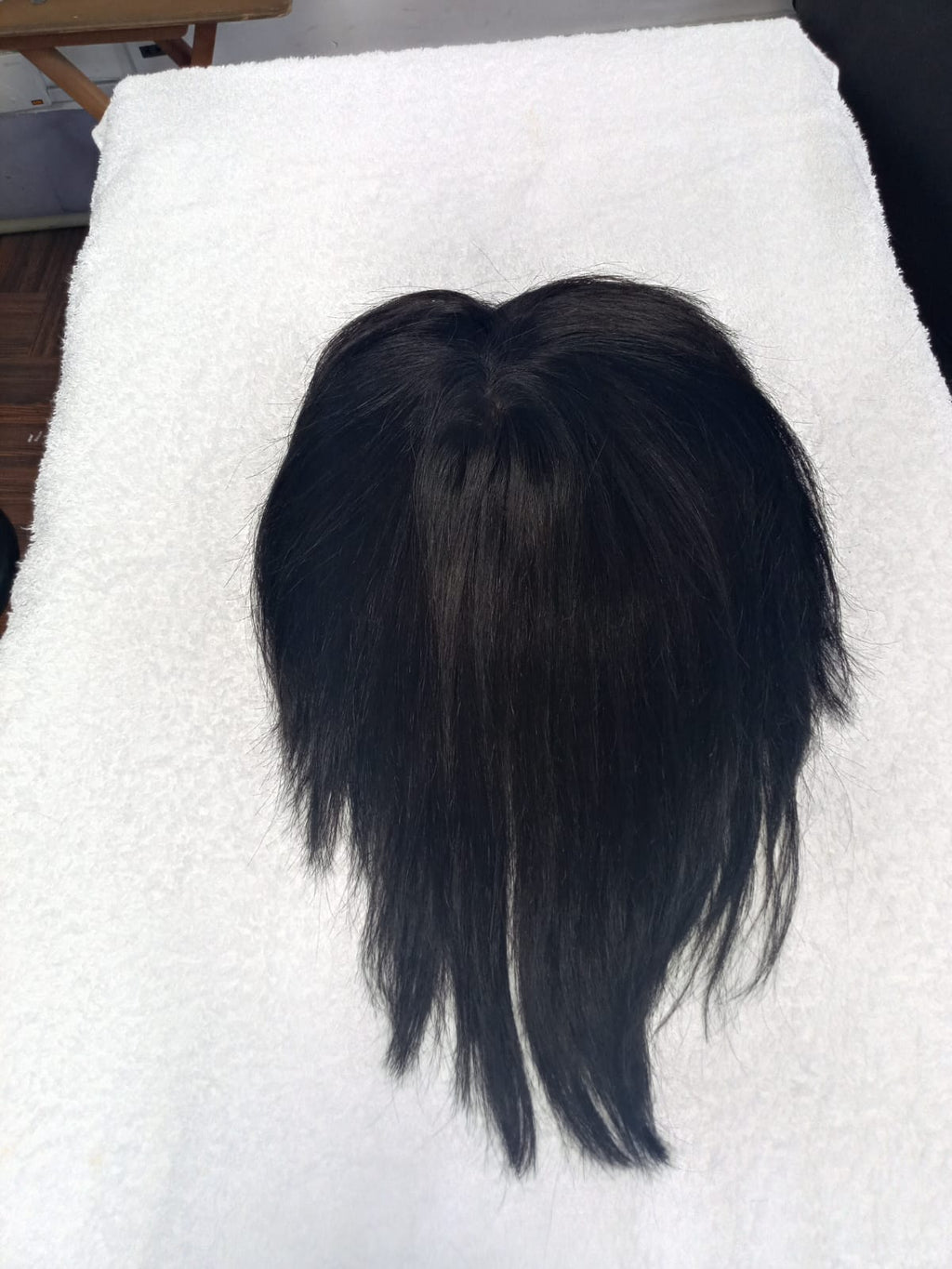 Topper de cabello 100% humano, 25 a 30 cm, color castaño oscuro