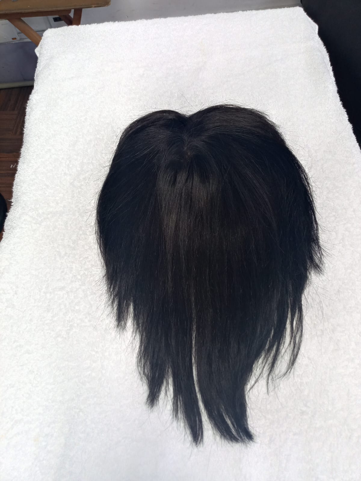 Topper de cabello 100% humano, 25 a 30 cm, color castaño oscuro