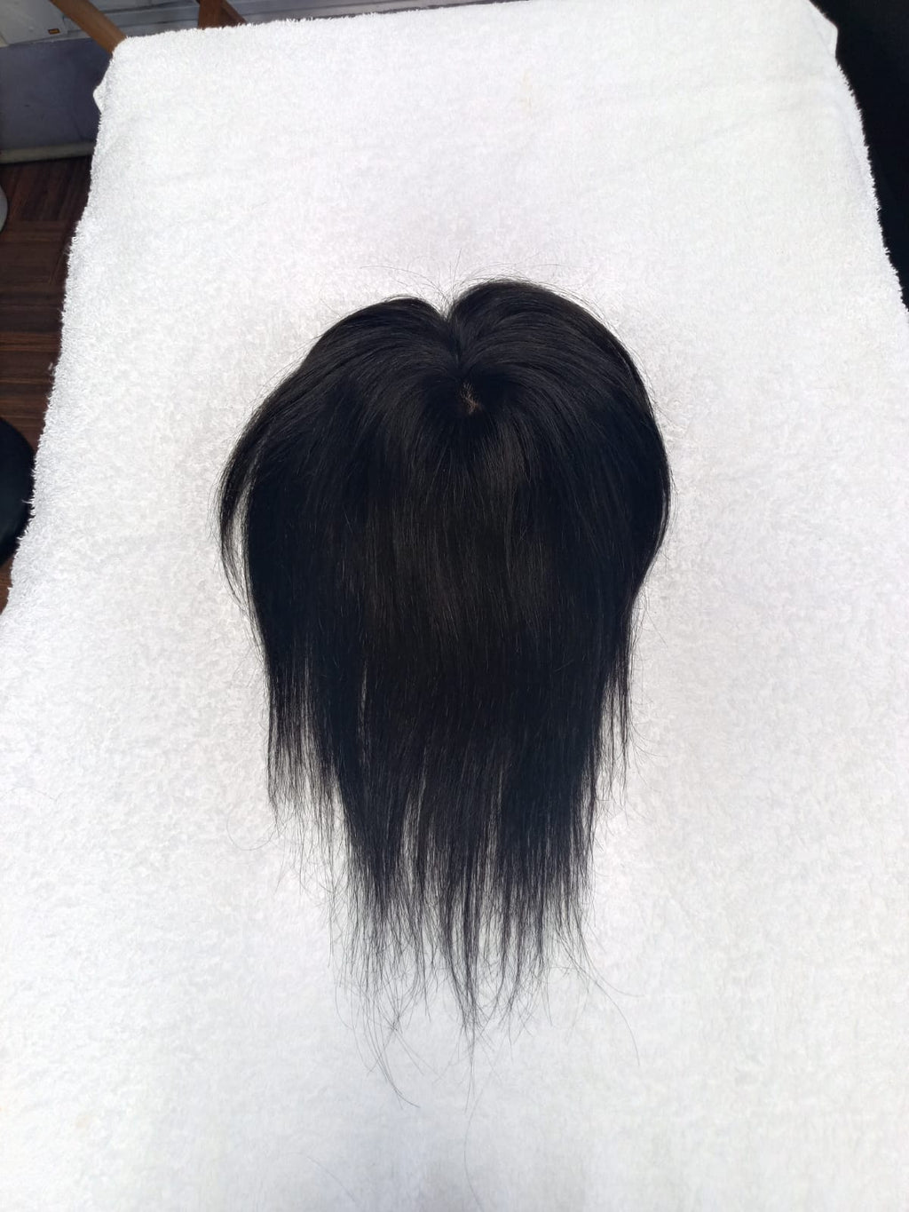 Topper de cabello 100% humano, 25 a 30 cm, color castaño oscuro